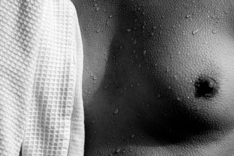 Watter dropplets and towel